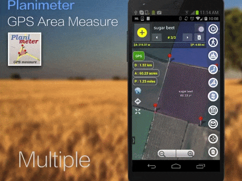 Multiple areas measurements on Google Maps with new Planimeter 5.0.