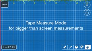 Tape Measure Mode in Millimeter Pro on iOS