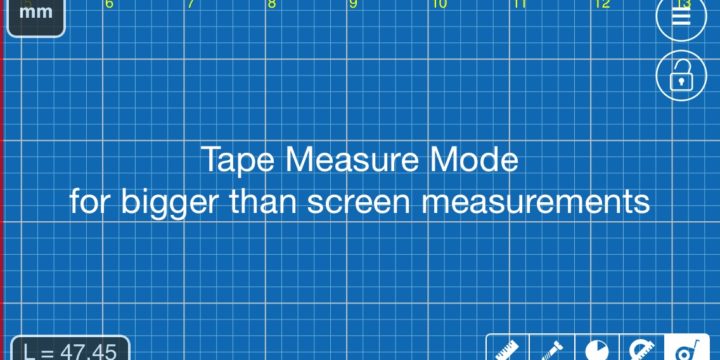 New “Tape Measure” mode in Millimeter Pro app on iOS: measure bigger objects.