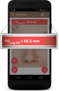 Multiple PD measurements in pupil distance meter